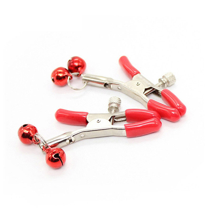 Adjustable Nipple Clamps with Bells - Red